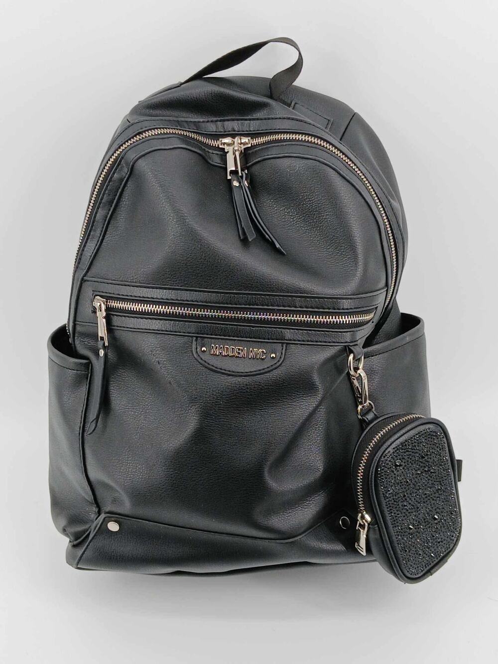 Black faux leather Steve Madden NYC backpack